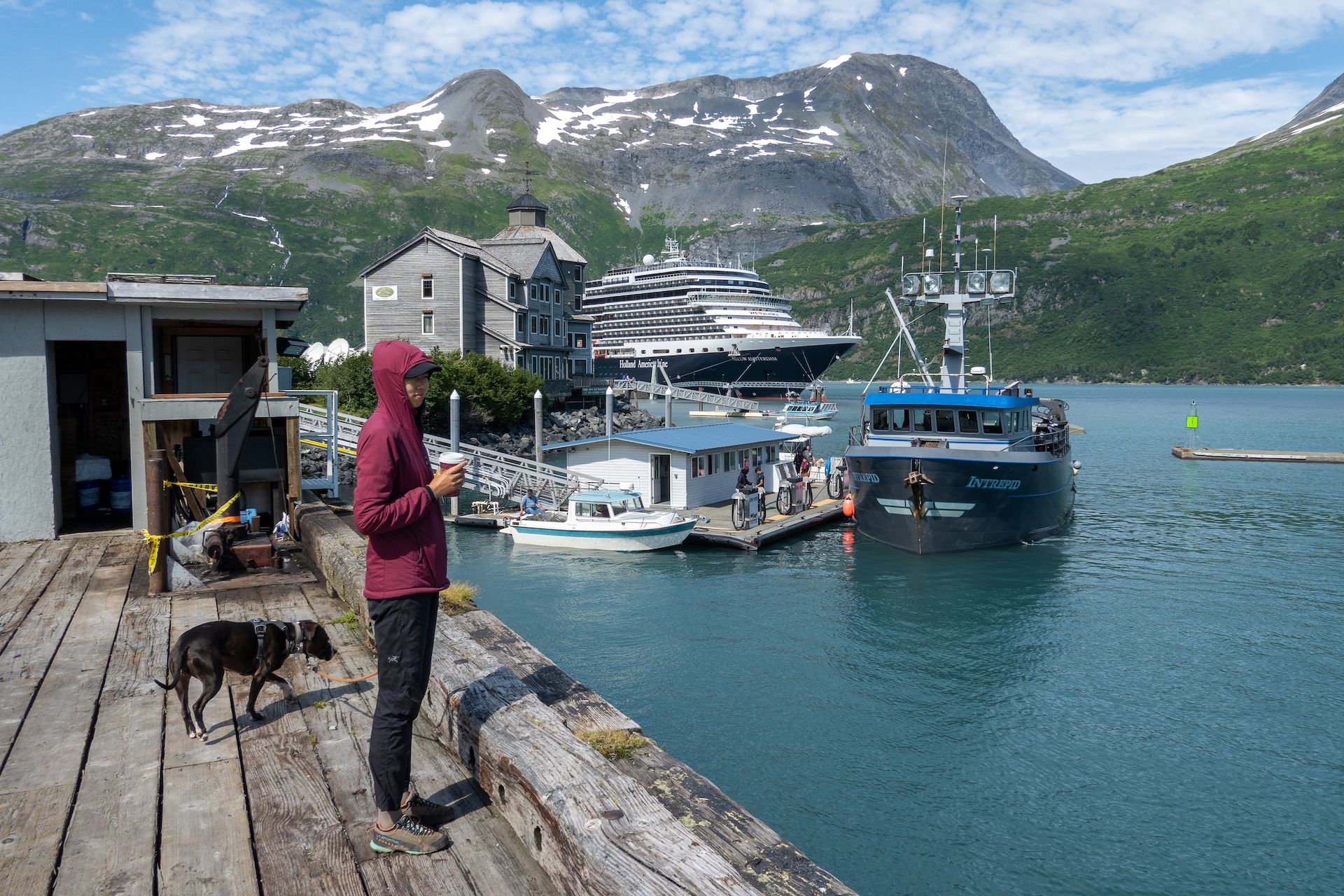 Post-lunch walk by the port to see a gas station for boats for the first time