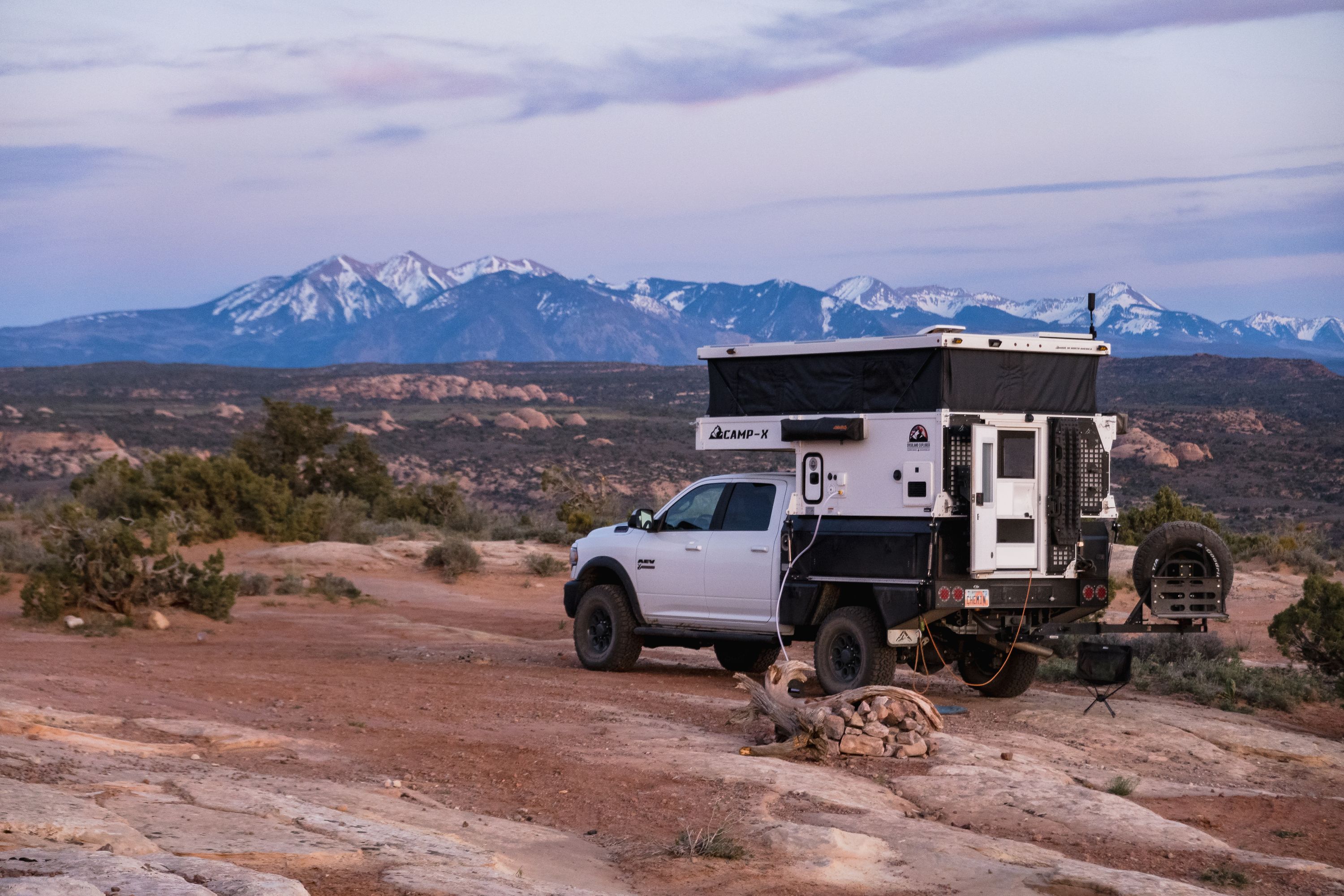 Flatbed truck clearance camper