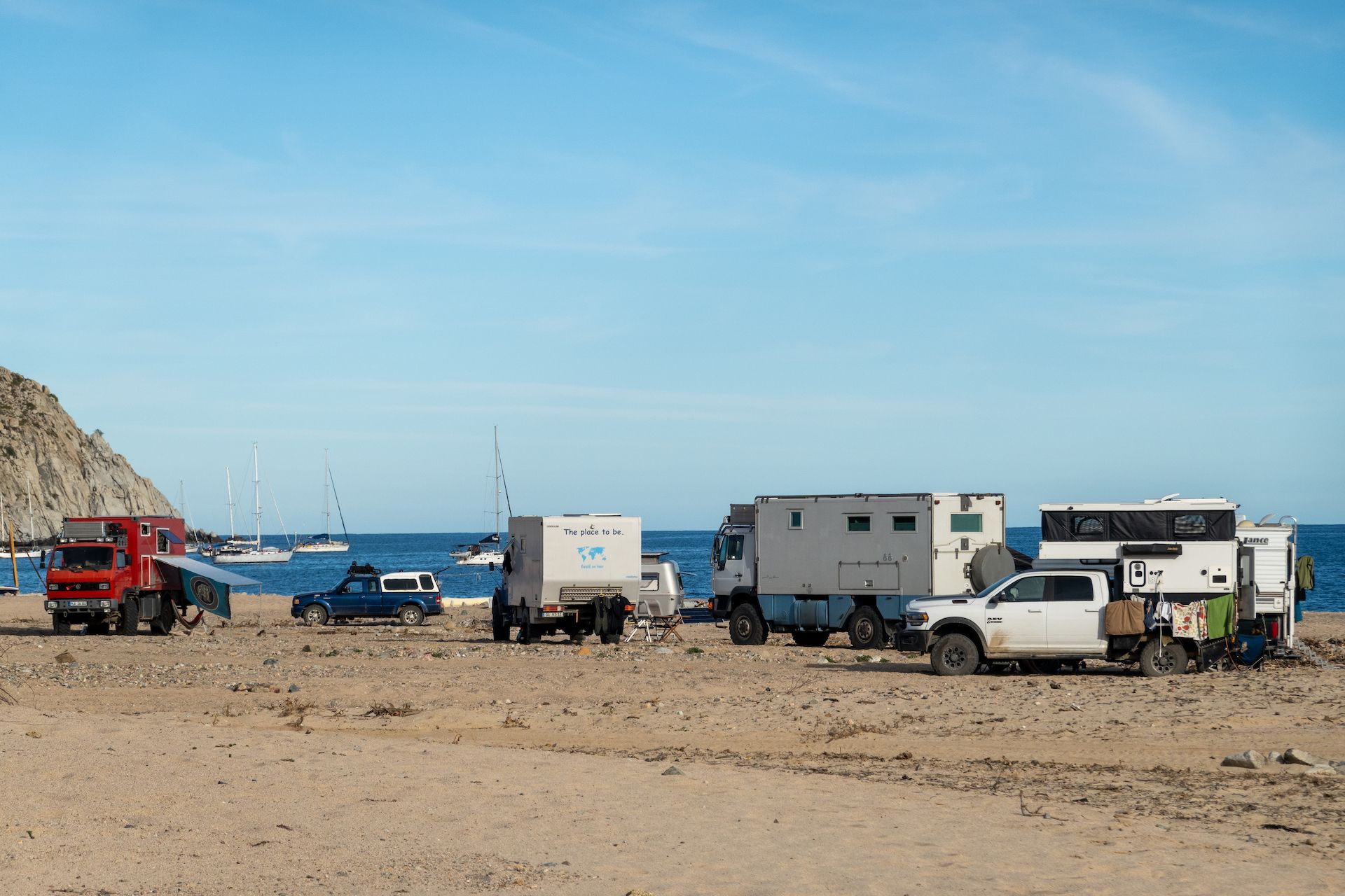 We camped next to giant German and Swiss trucks.