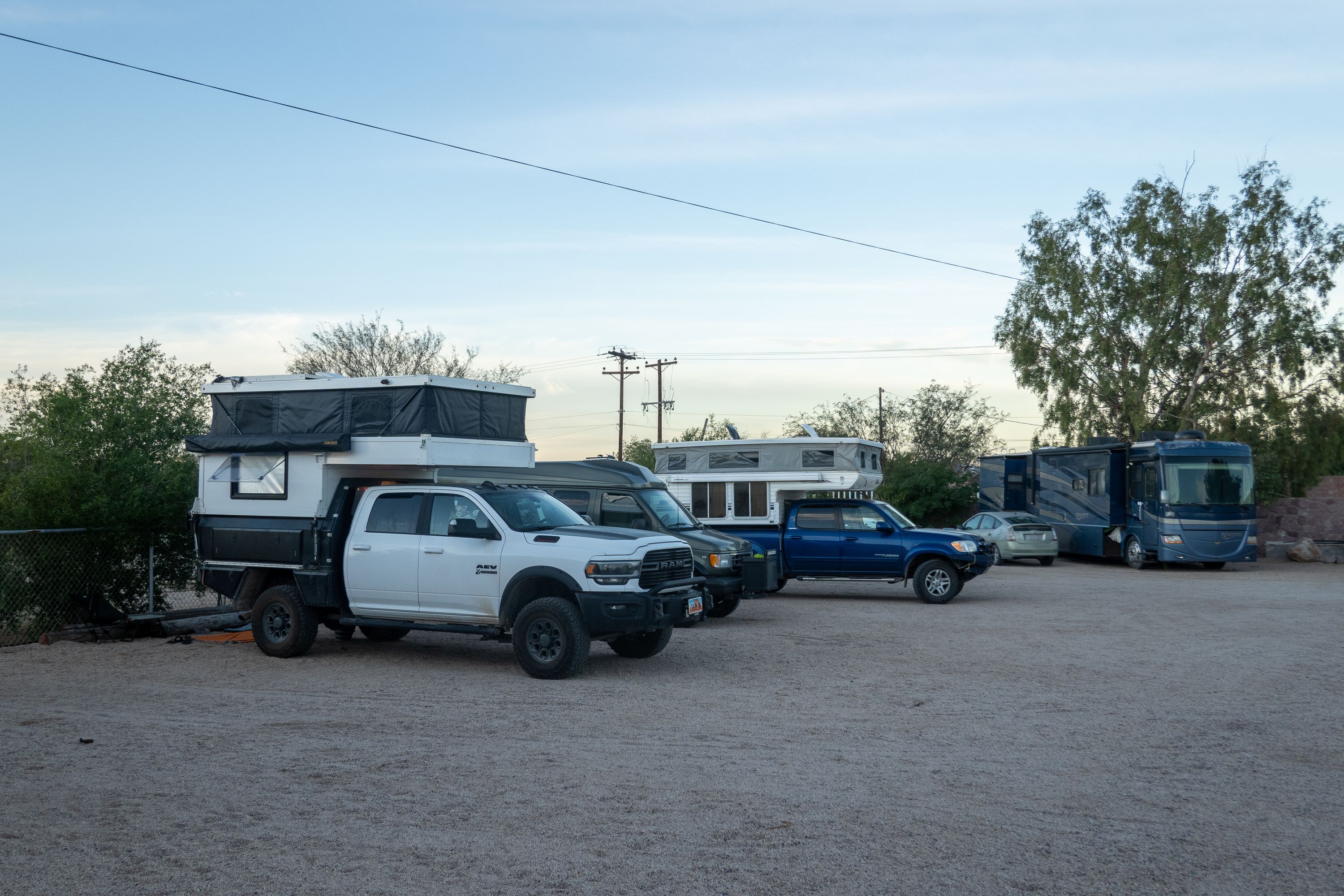 The crowed but comfortable Maranatha RV Park of La Paz