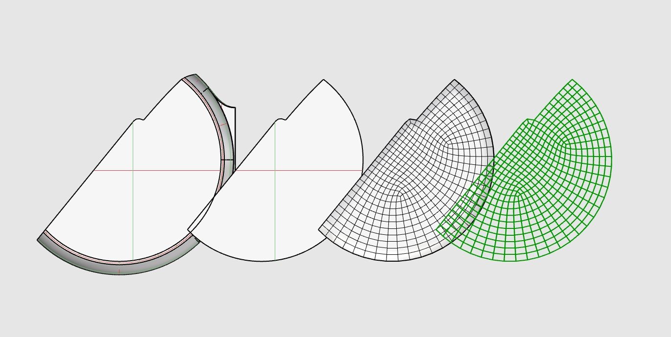 nurbs 曲面 -> 四邊形網格 -> voxel