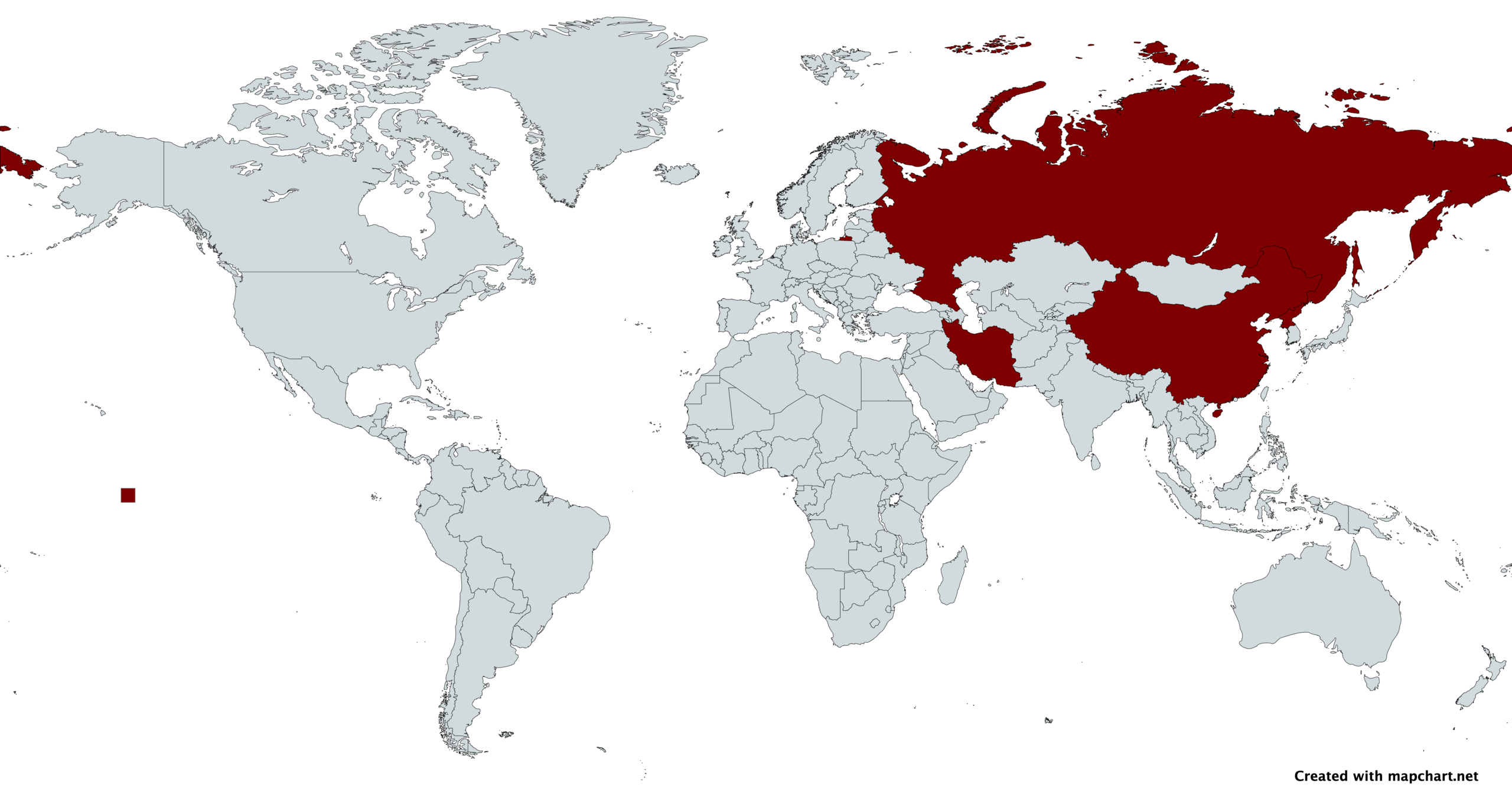 The ‘Axis of Upheaval’, a loose coalition forming among Russia, China, Iran, and North Korea in the mid-2020s. Wikimedia Commons.