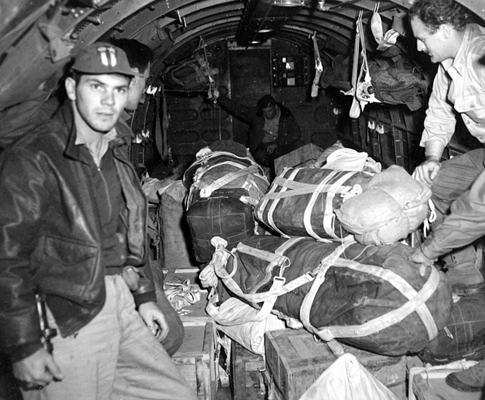 American air crews prepare to airdrop supplies over Burma. 