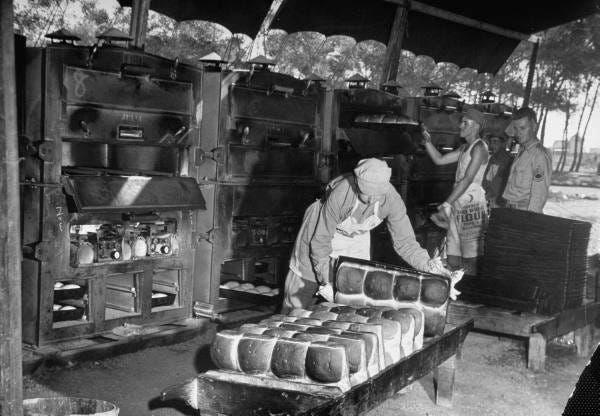 An Army Field Bakery Company at work. 