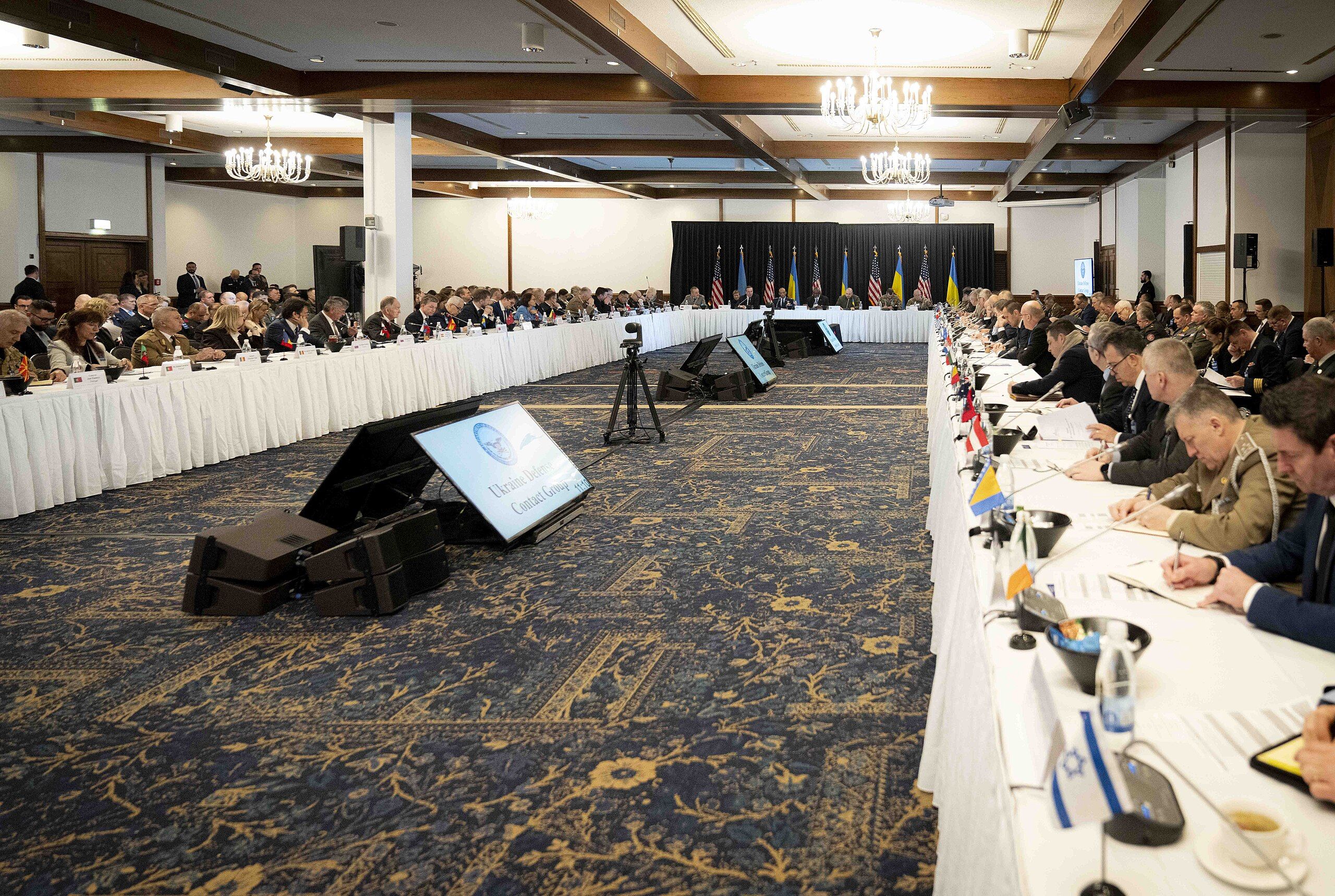 Chairman of the Joint Chiefs of Staff Gen. CQ Brown, Jr. participates in the Ukraine Defense Contact Group (UDCG) in Ramstein, Germany, March 19, 2024. (DOD Photo by Benjamin Applebaum. Wikimedia Commons.)
