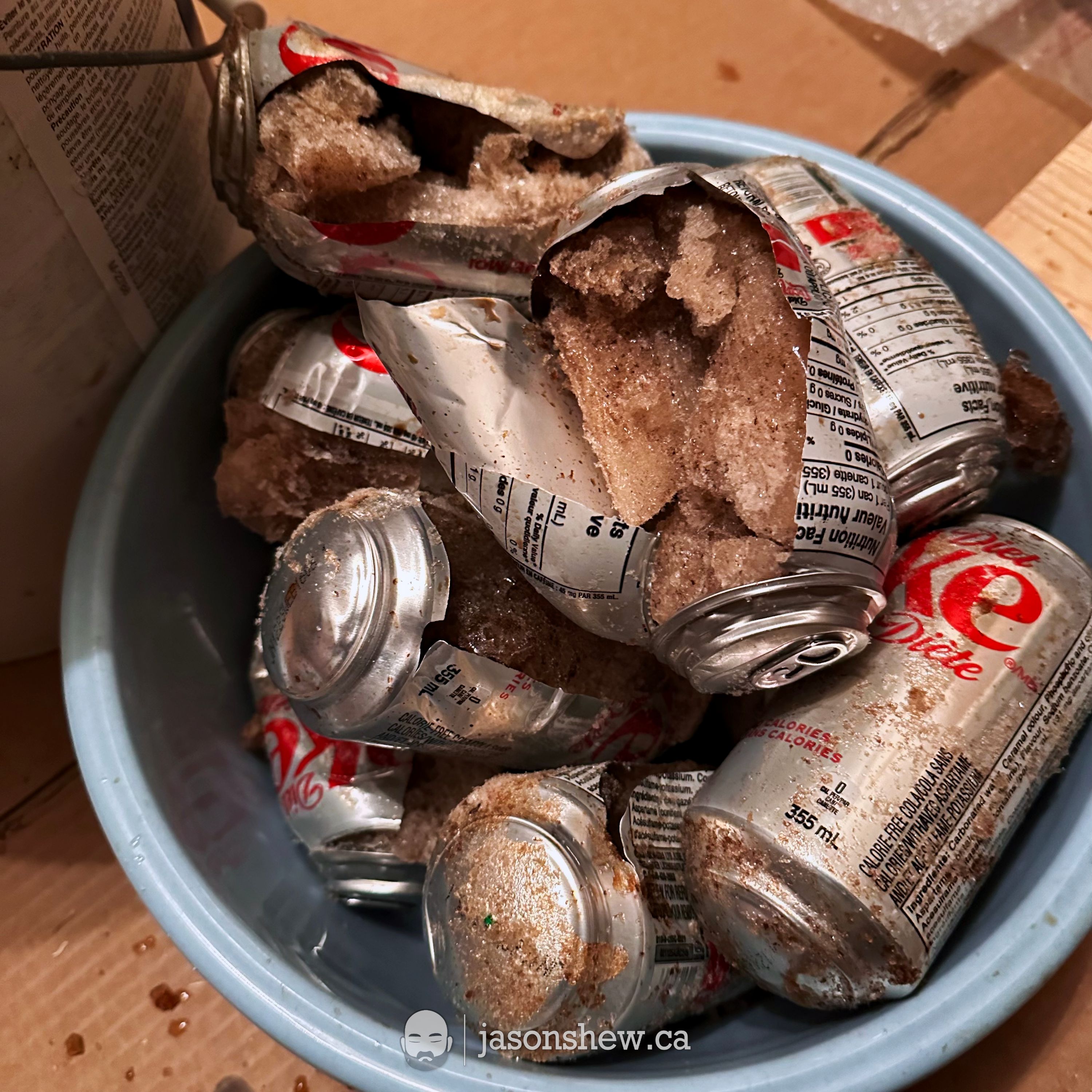coke cans burst open