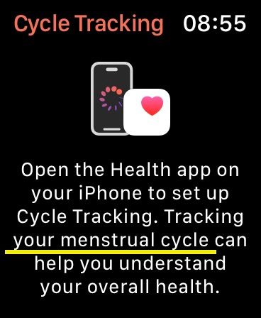 the Cycle Tracking app