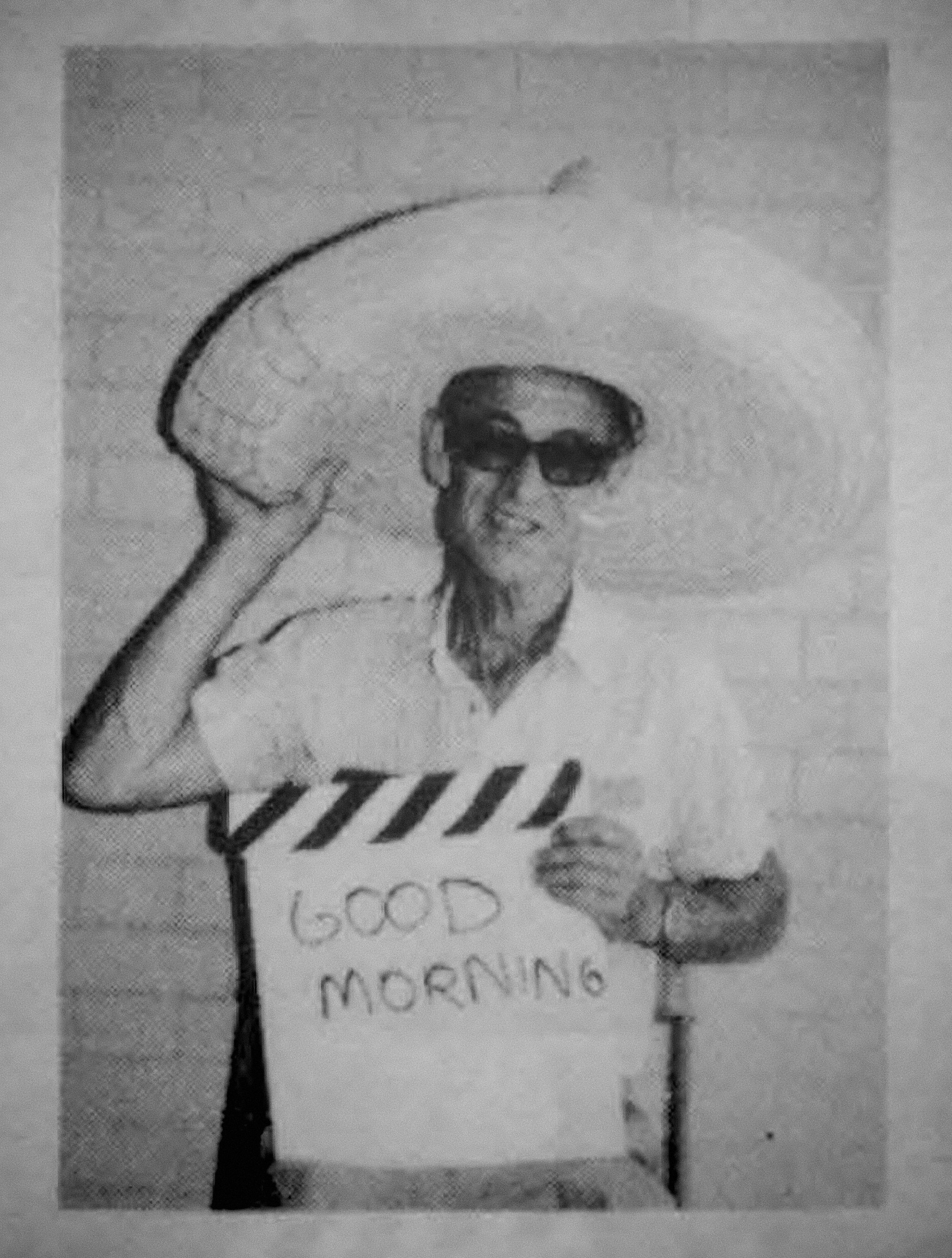 Legendary maintenance man, “Mornin’ Bob,” patiently clowning for the 1986 New College facebook.