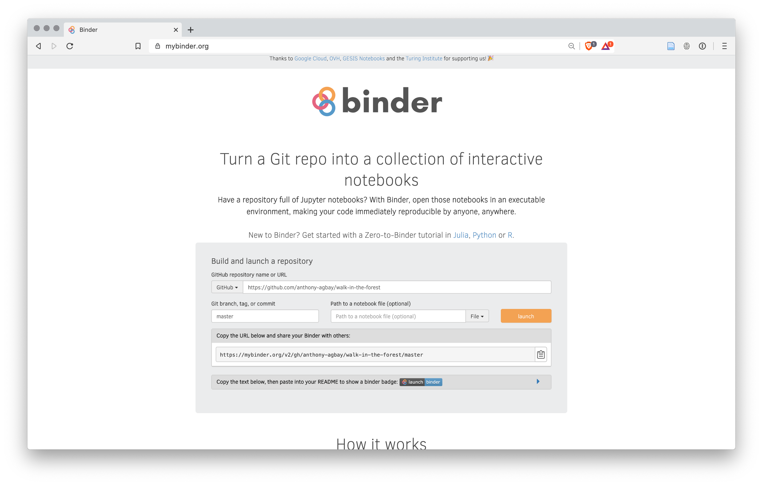 Example of completed Binder setup.