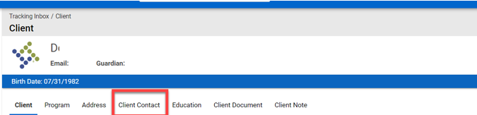 Client Contact Tab
