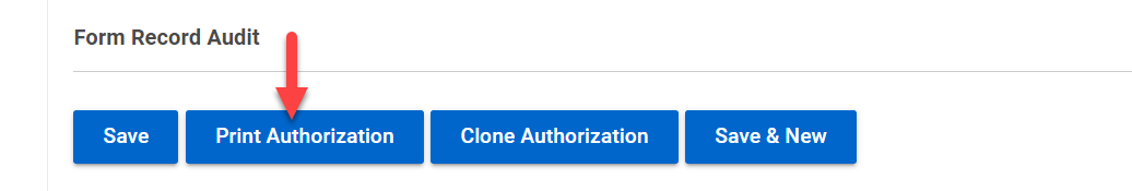 Print Authorization button