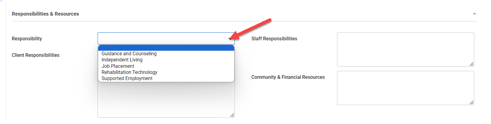 Responsibility & Resources Section