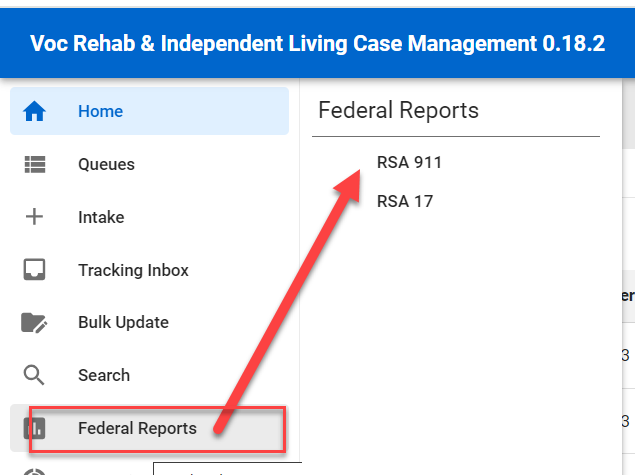 Menu > Federal Reports > RSA911