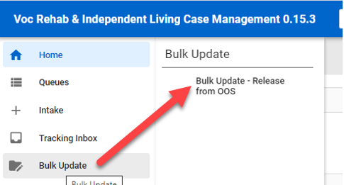 Menu > Bulk Updated - Release from OOS