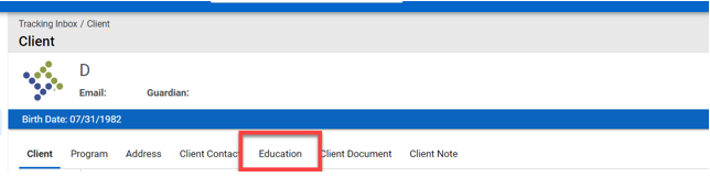 Client Education Tab