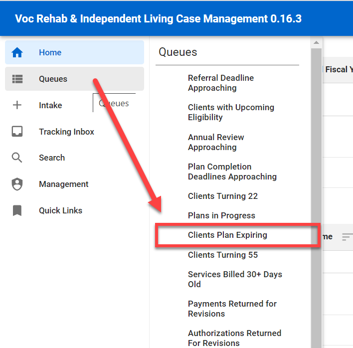 Menu Queue > Clients Plan Expiring Queue