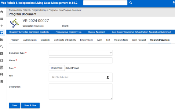 Program Document Form File Upload