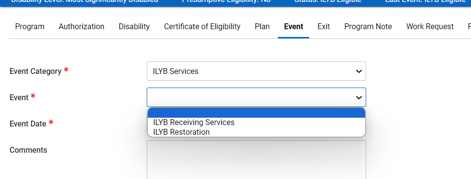 Event Drop-Down based on Event Category