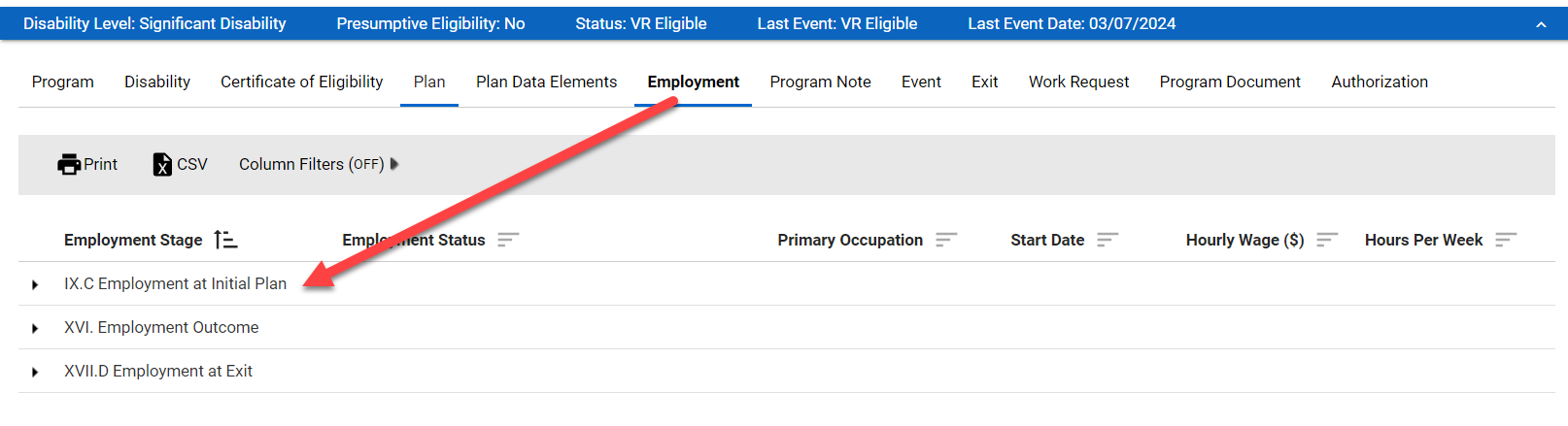 Employment Listing