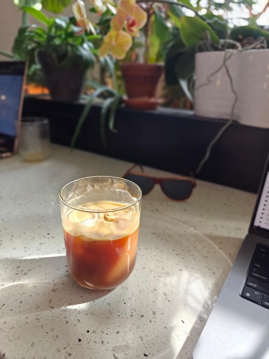 A nice espresso tonic as reward for making it to the end. :)