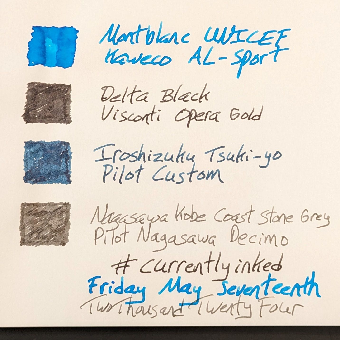I must have nudged the converter a bit too far because UNICEF was pouring onto the page. Even for the Sport's BB nib it was a lot. 