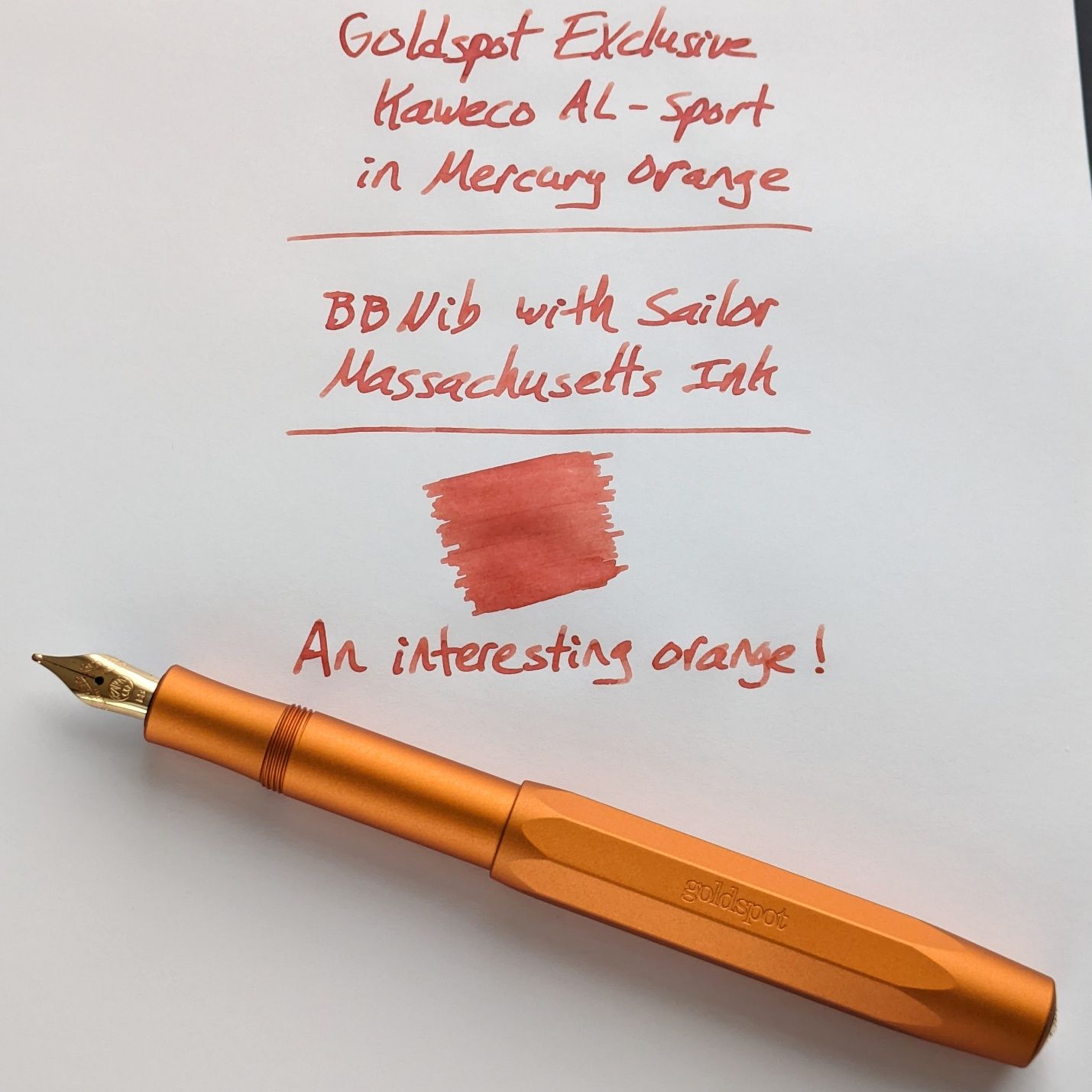 Status unknown for my orange Kaweco AL-Sport. If you're the person I sent it to, please send it back. 