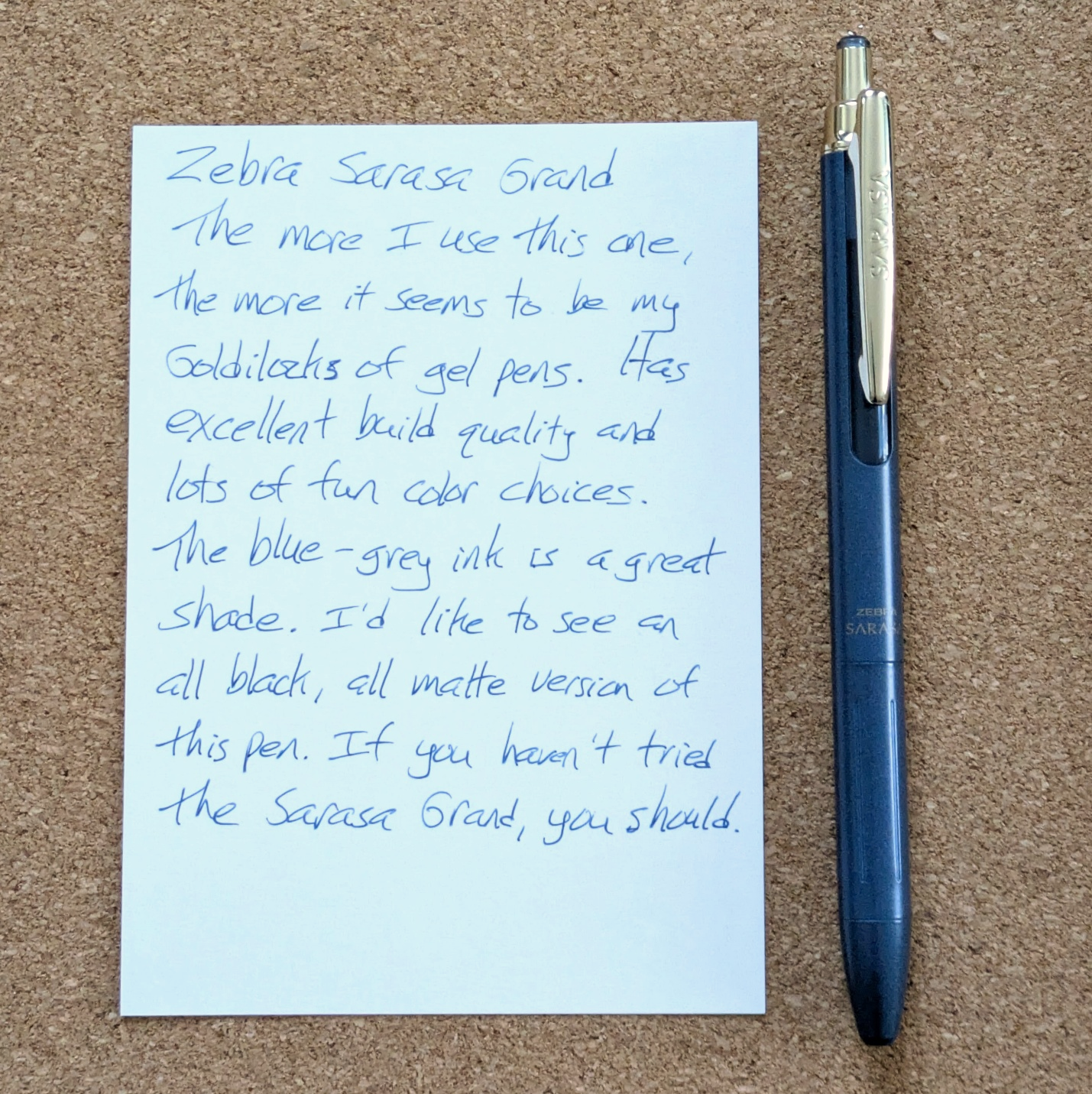 Zebra Sarasa Grand, 0.5 tip, with Blue-Grey refill
