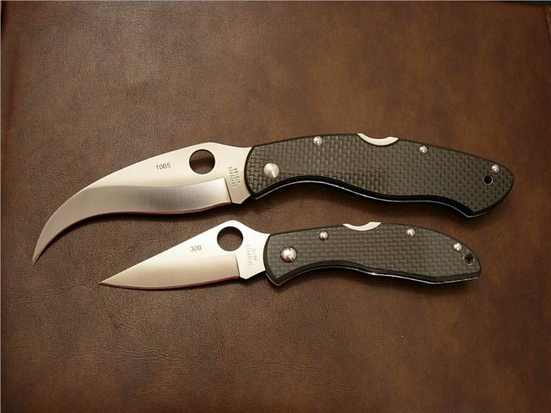 Spyderco Carbon Fiber Civilian and Carbon Fiber Delica.