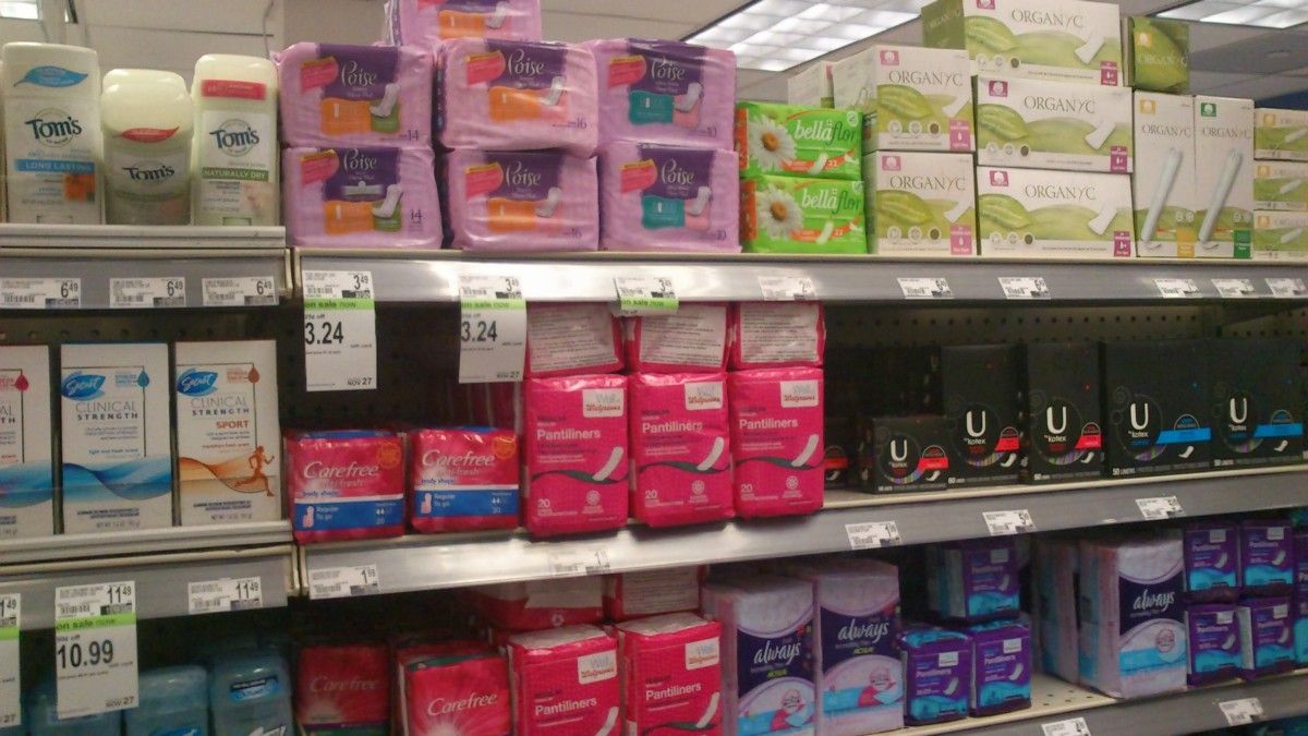 Figure 1 - A photo of some of the disposable products available to women
