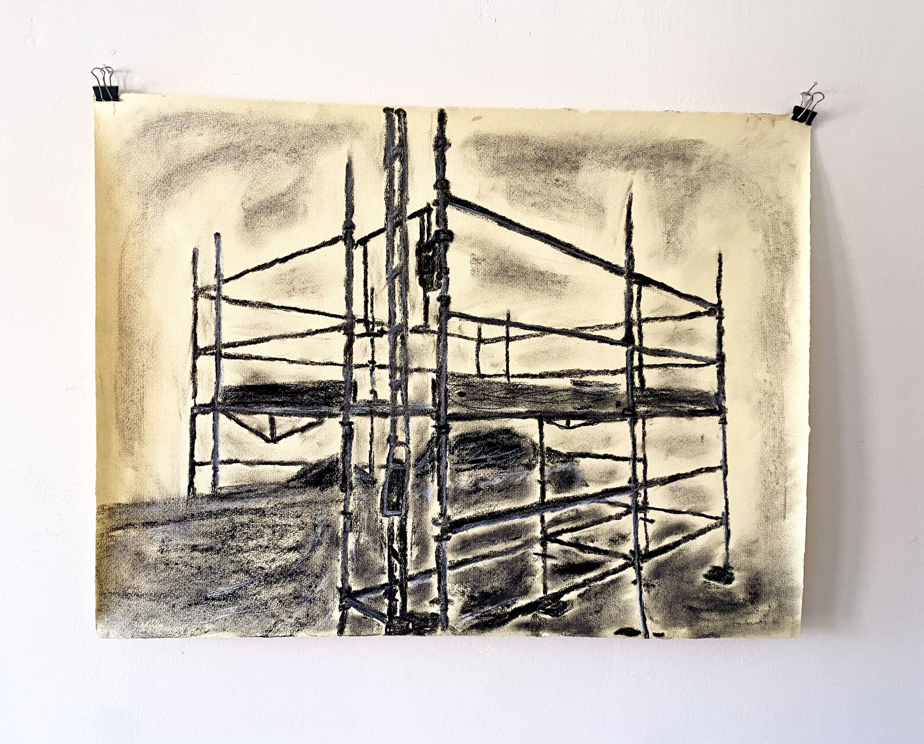 An Unknowable Place (Incomplete Ritual 5) charcoal and graphite on paper, 19” x 26”, 2025