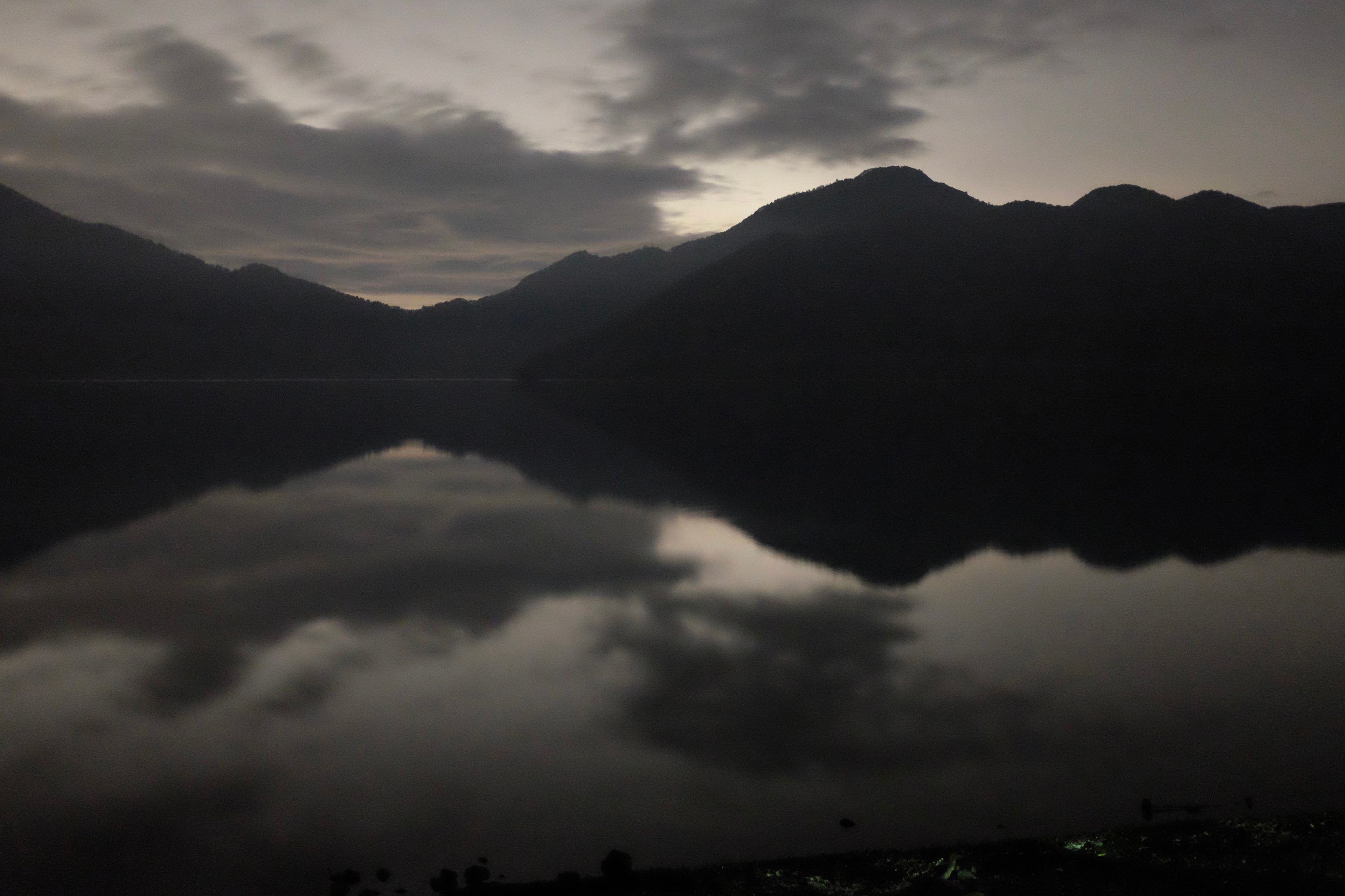 The glow of Tokyo, 100 kilometers away, across the waters of Lake Chūzenji.