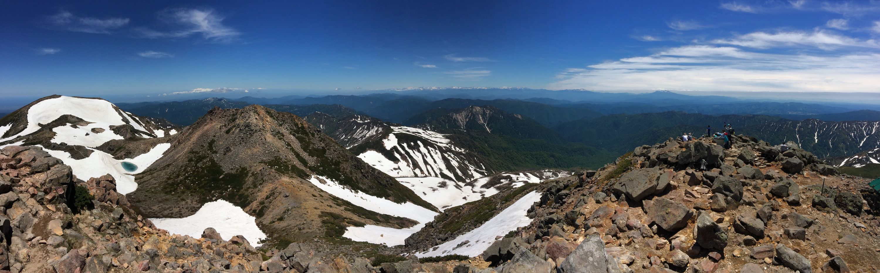 Panorama of the Hakusan summit region, looking northeast towards the Hida Mountains.