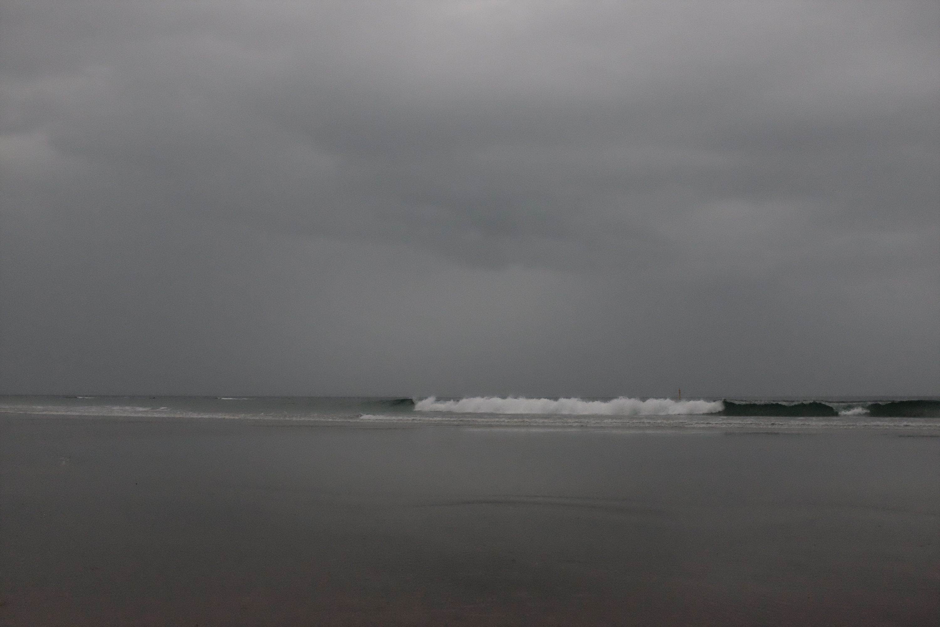 Waves coming in from the Pacific.