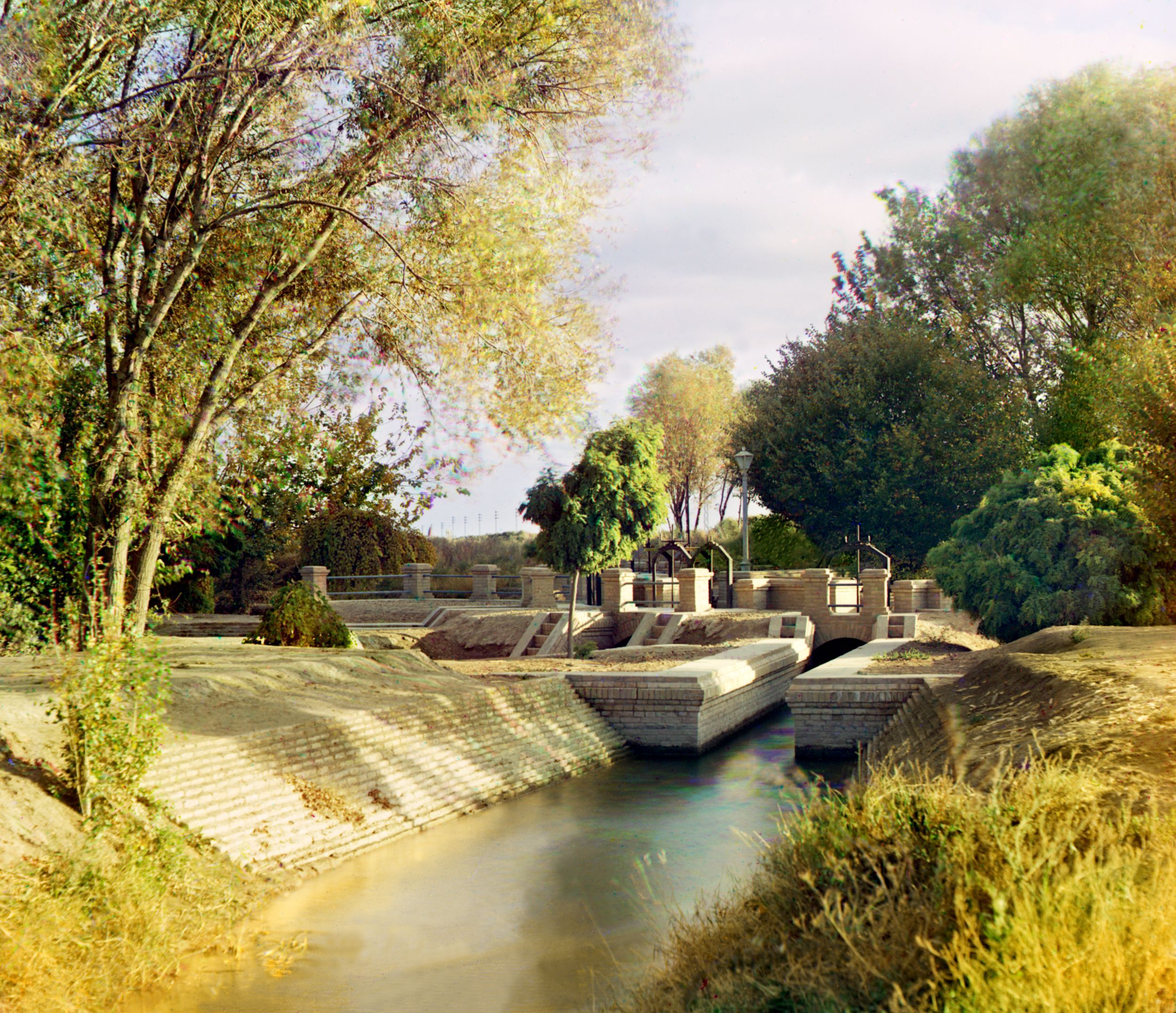 At the 5th water supply control, irrigation canal (aryk) in the Murgab Estate