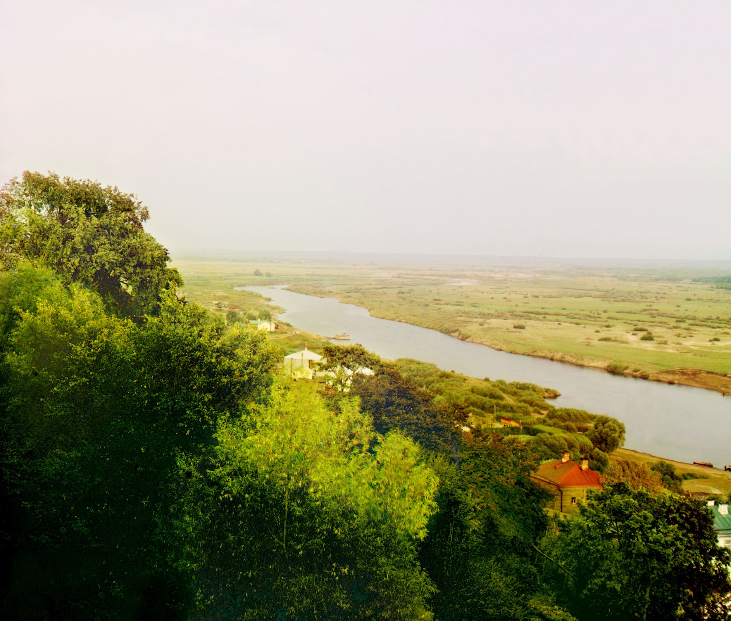 View of the Kliazma River and water-meadows from the west