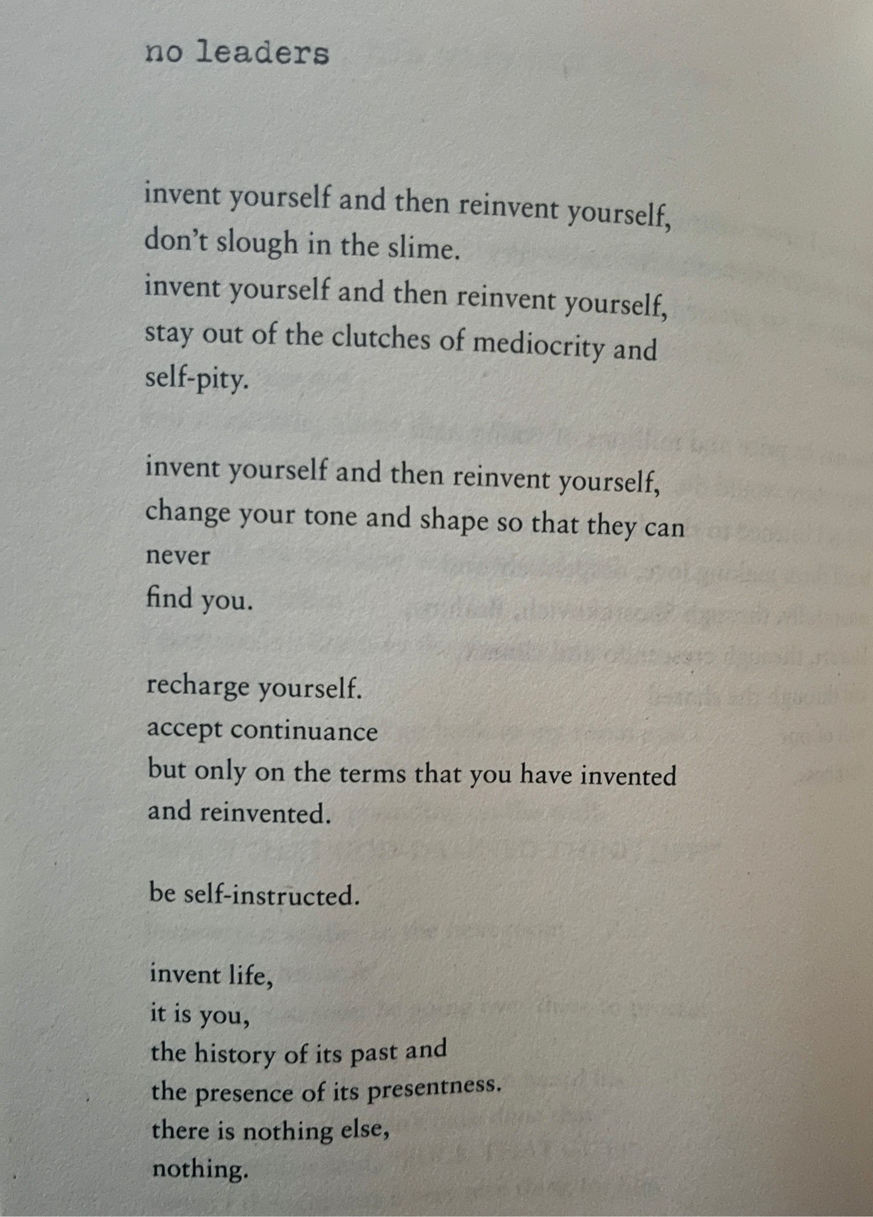 Text of the poem no leaders by Charles bukowski