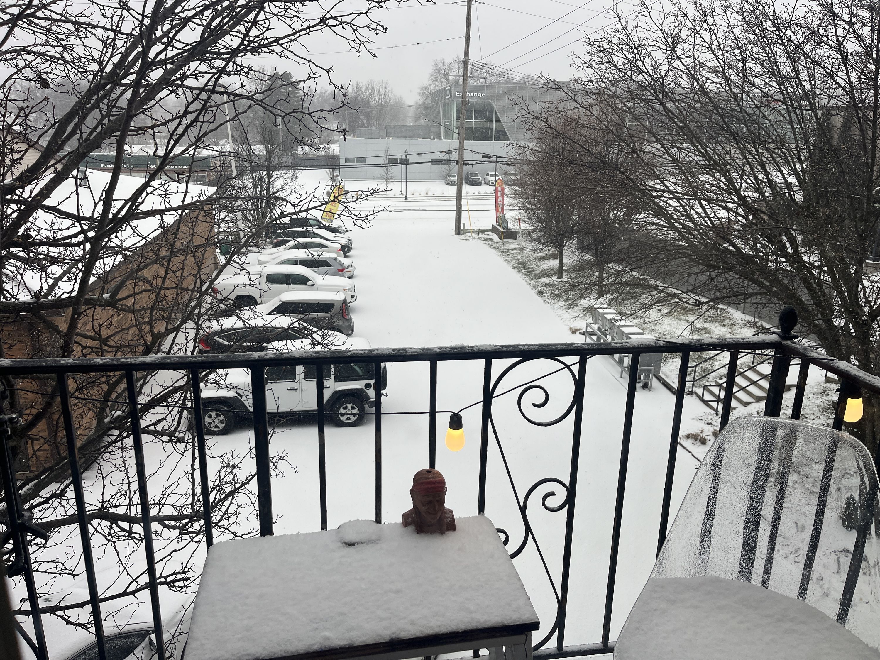 snow from the balcony