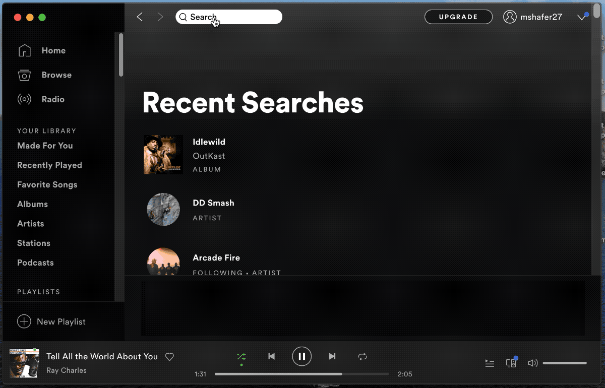 Search speed on Spotify