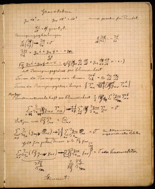 Einstein’s Zurich notebook