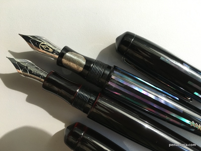 Hakumin Raden Pearl - section comparison with Kuro Tamenuri