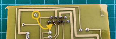 Broken off solder pad